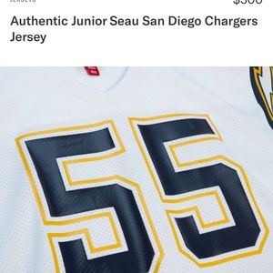 San Diego chargers jersey authentic Junior Seau.